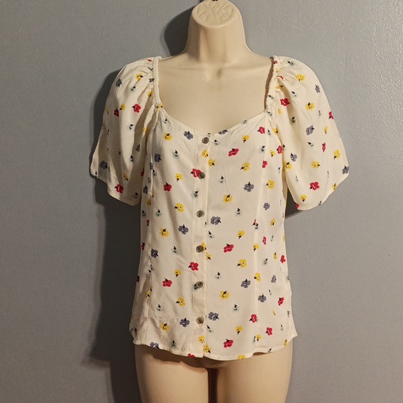 Madewell women's XS floral print blouse 100% viscose - Picture 11 of 17